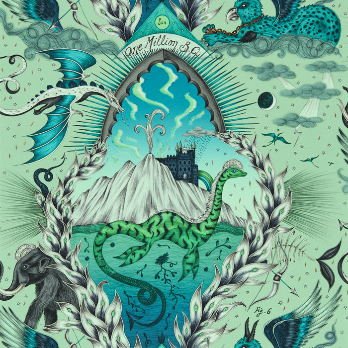 Clarke & Clarke Highlandia Sage Wp Wallpaper Sample W0214/02.CAC.0