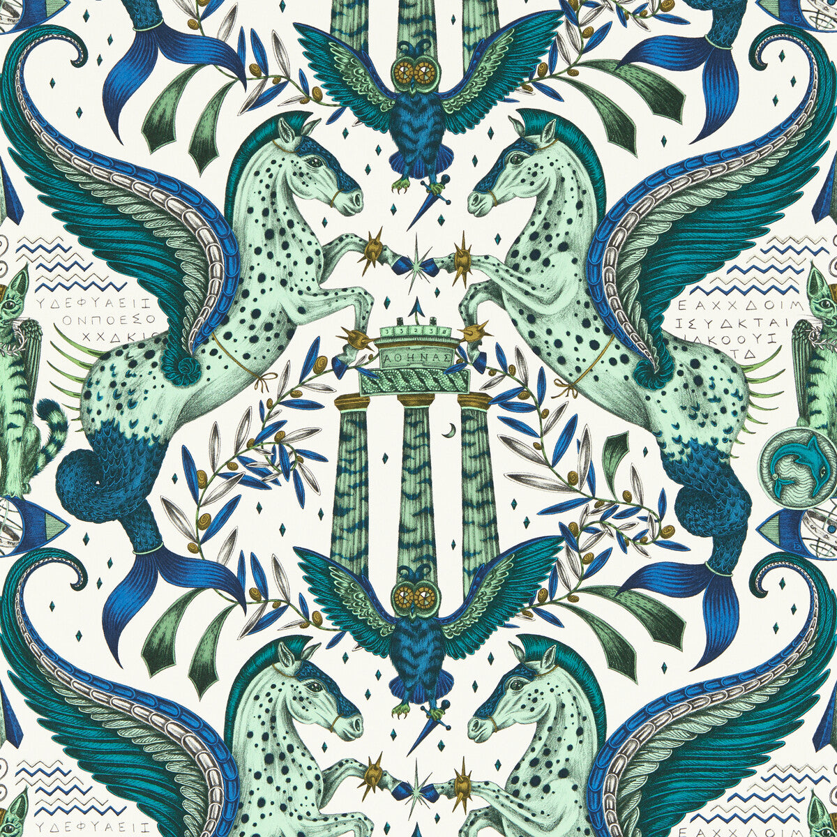 Clarke & Clarke Odyssey Mythos Olive Wp Wallpaper Sample W0215/01.CAC.0