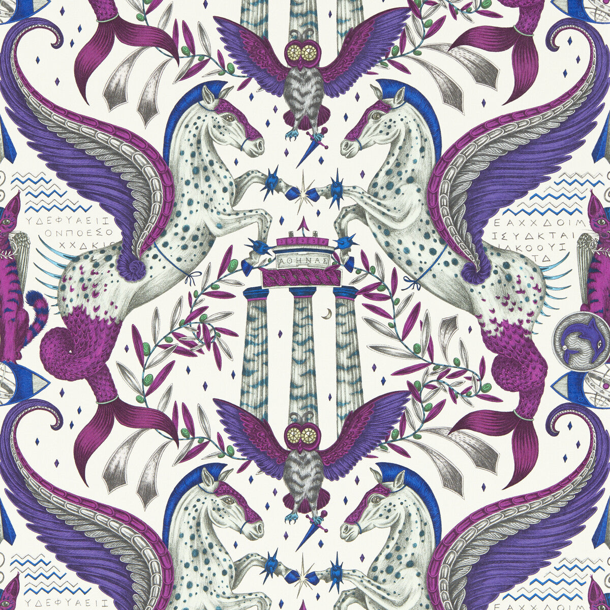 Clarke & Clarke Odyssey Mythos Violet Wp Wallpaper Sample W0215/03.CAC.0