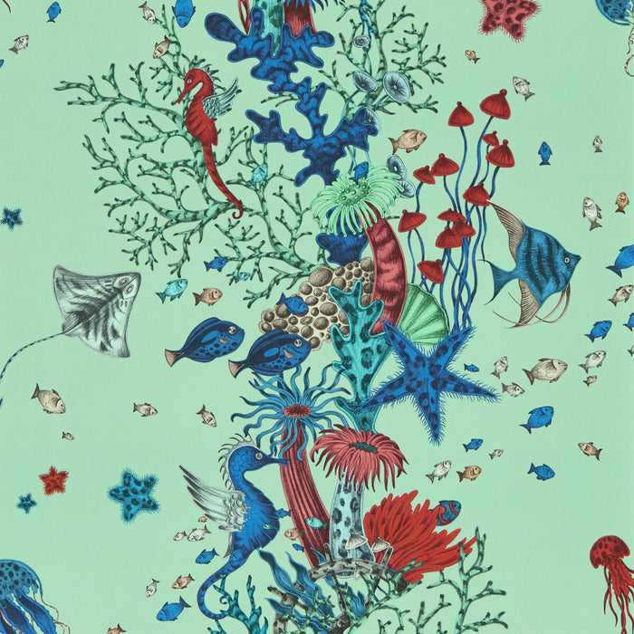 Clarke & Clarke Seaforest Aqua Wp Wallpaper Sample W0218/01.CAC.0