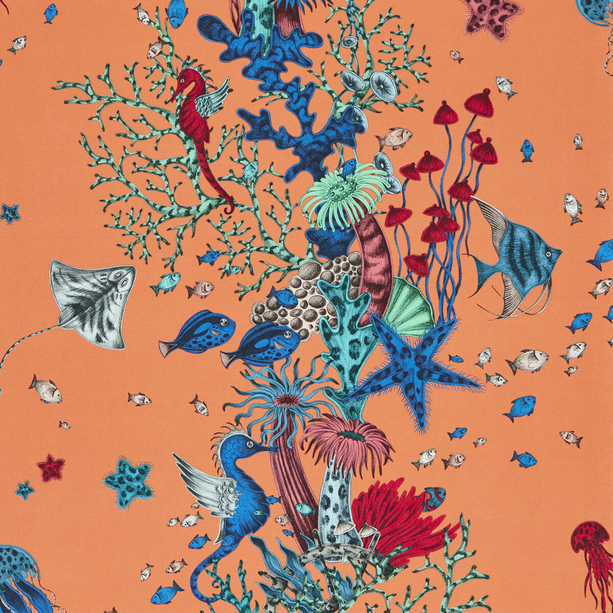 Clarke & Clarke Seaforest Peach Wp Wallpaper Sample W0218/05.CAC.0