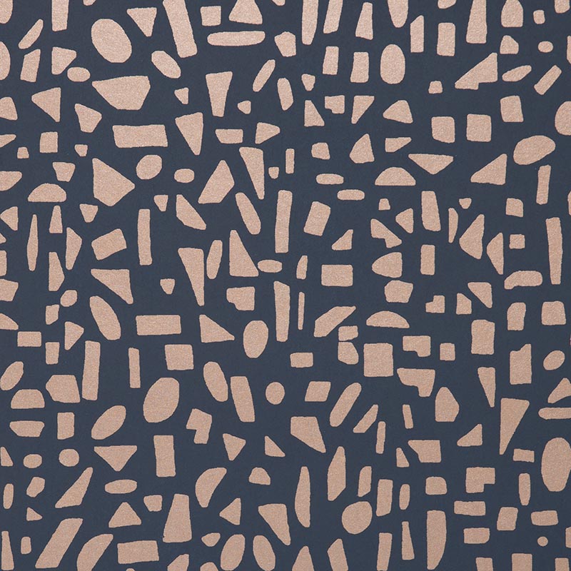 Holly Hunt Walls Aztec Navy Wallpaper Sample W1028/07