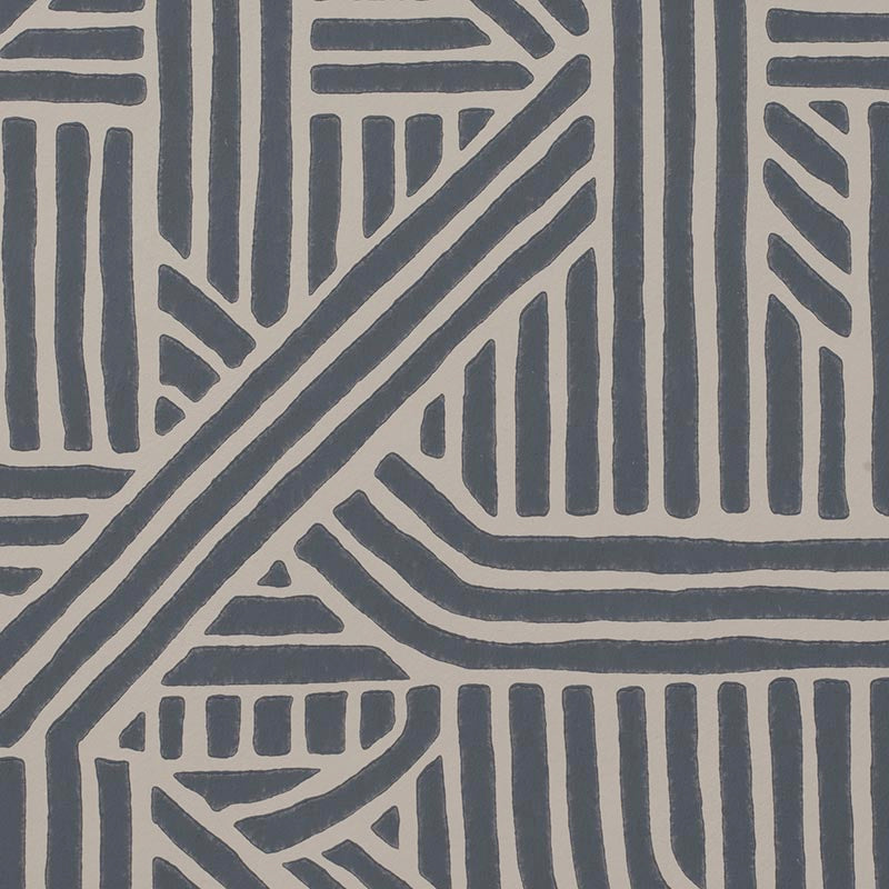 Holly Hunt Walls Cartography Midnight Wallpaper Sample W1042/09