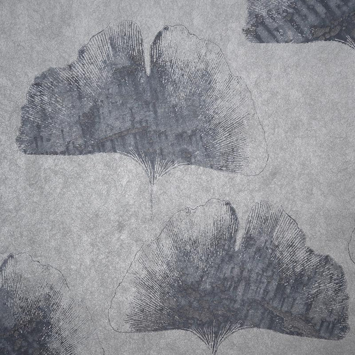 Holly Hunt Walls Biloba Silver Blue Wallpaper Sample W1058/04