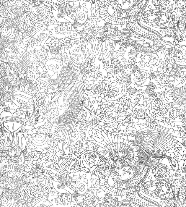 Jean Paul Gaultier Horimono Argent Wallpaper Sample WH033030001