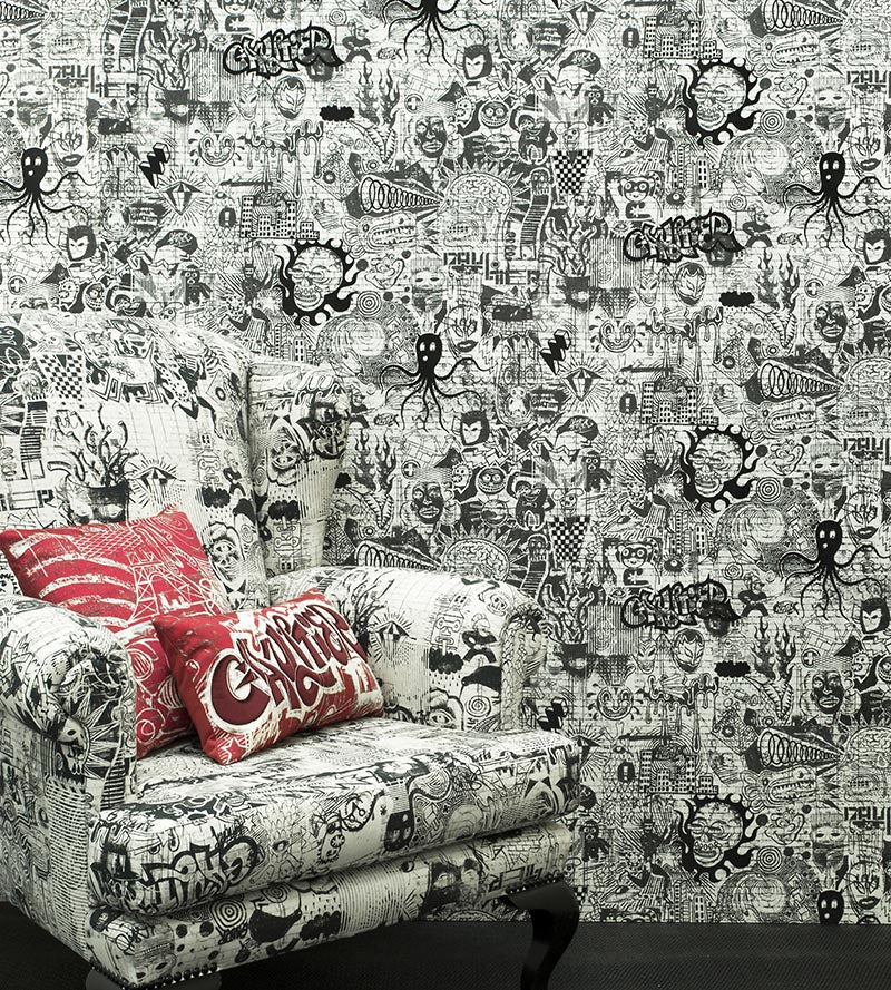 Jean Paul Gaultier Ernest Noir Wallpaper Sample WH033120001