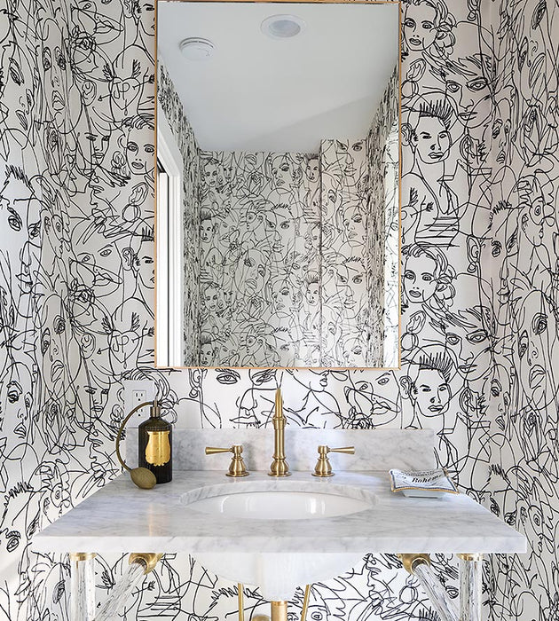 Jean Paul Gaultier Croquis Ecru / Noir Wallpaper WH033220001