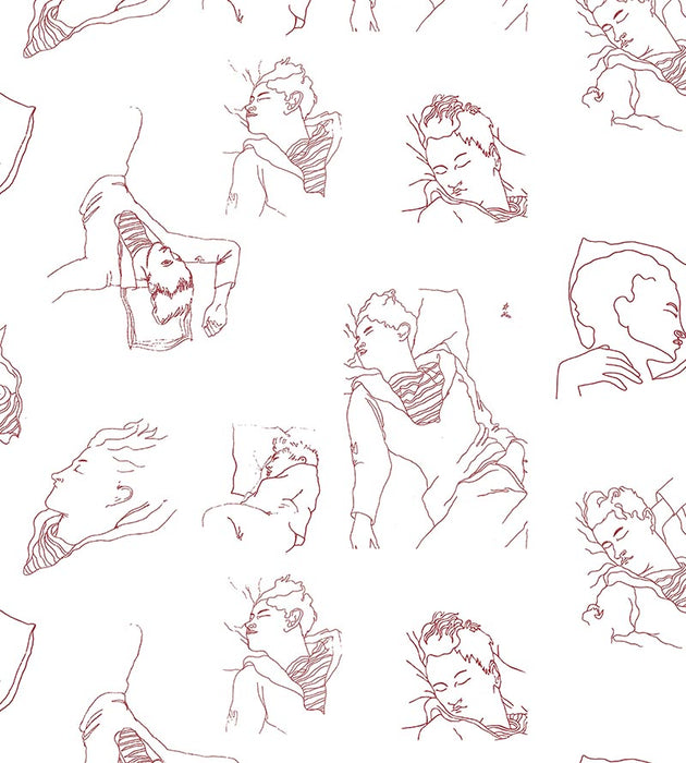 Lelievre Les Dormeurs Bordeaux Wallpaper Sample WH064690001