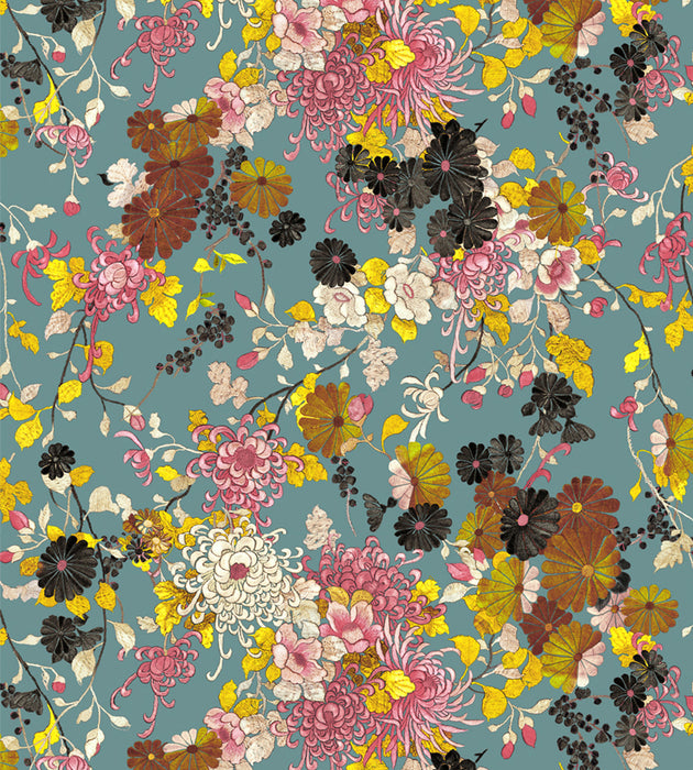 Jean Paul Gaultier Yokata Bleu Wallcovering Sample WH033160003