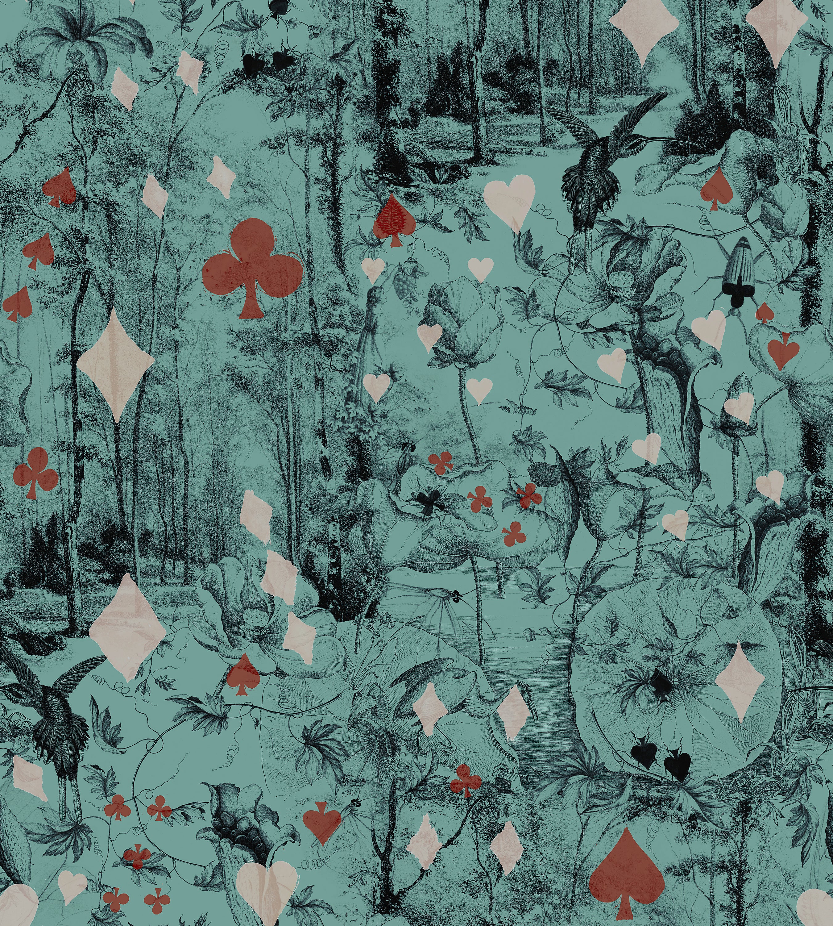 Jean Paul Gaultier Beriba Celadon Wallcovering Sample WH033330003