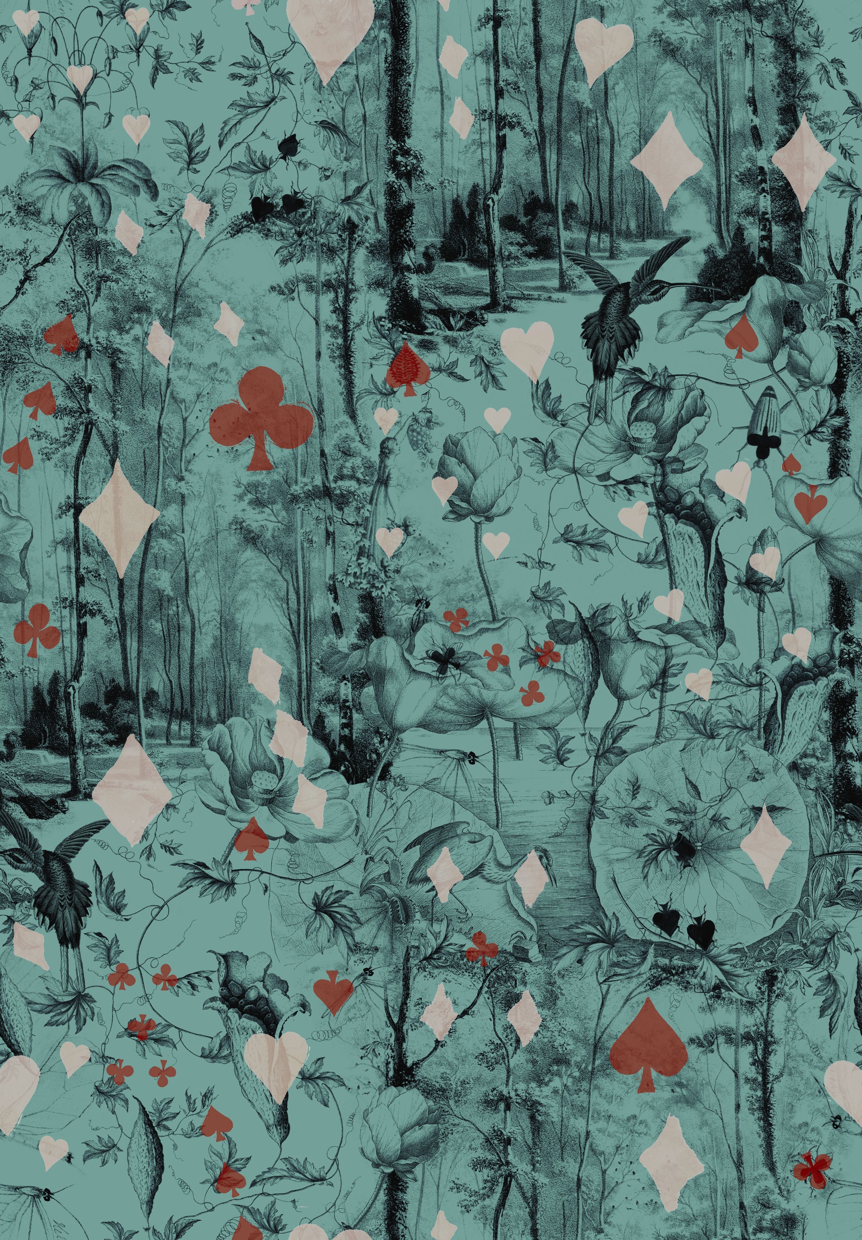 Jean Paul Gaultier Beriba Celadon Wallpaper Sample WH033330003