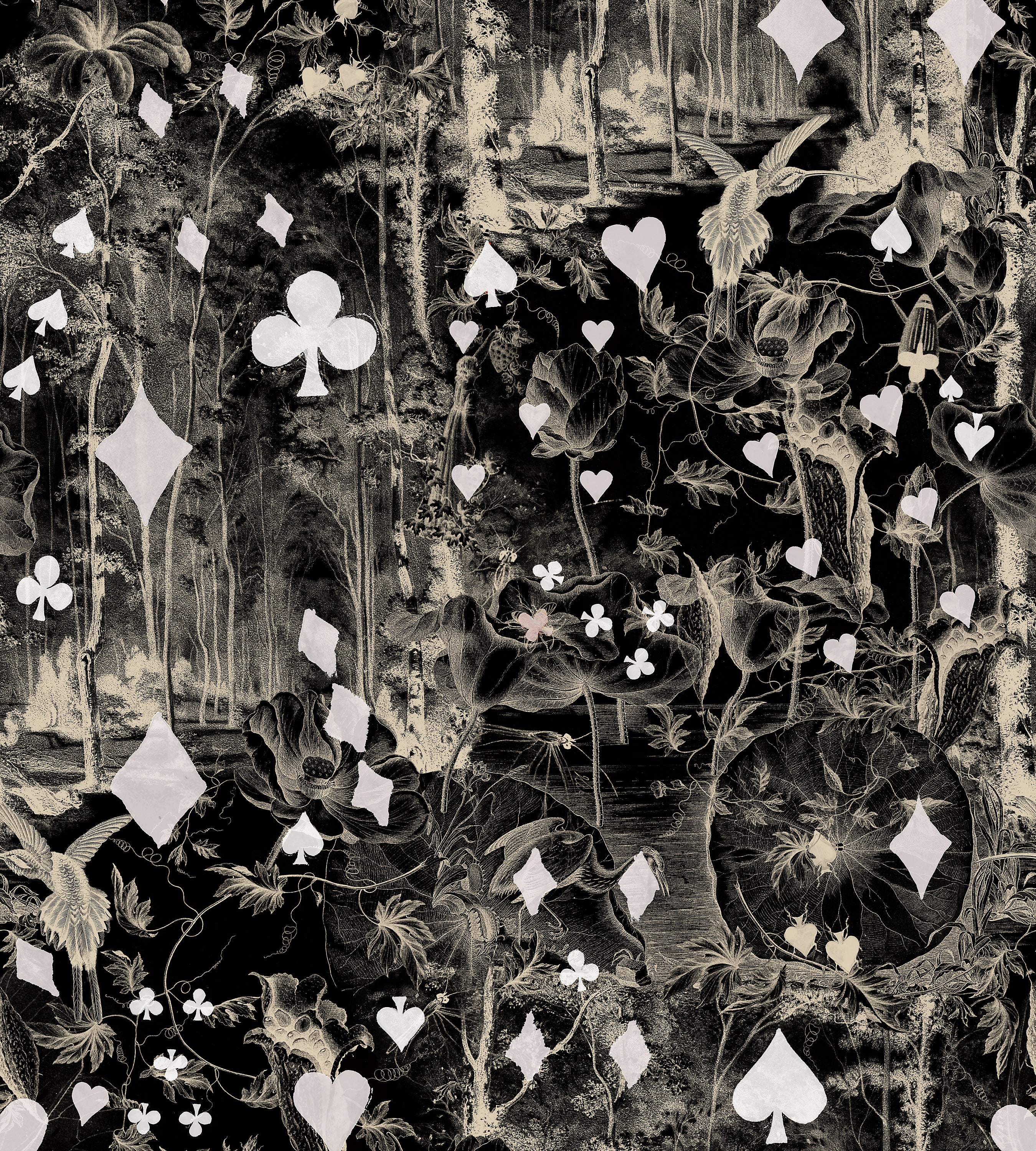 Jean Paul Gaultier Beriba Noir Wallcovering Sample WH033330004