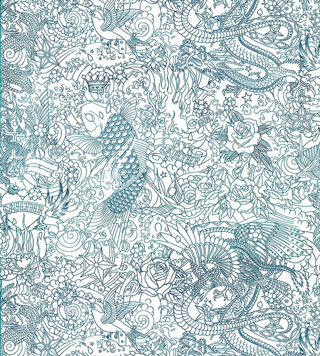 Jean Paul Gaultier Horimono Canard Wallpaper Sample WH033030005