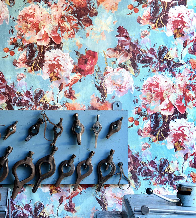 Jean Paul Gaultier Flamboyant Bleuet Wallpaper Sample WH033010001