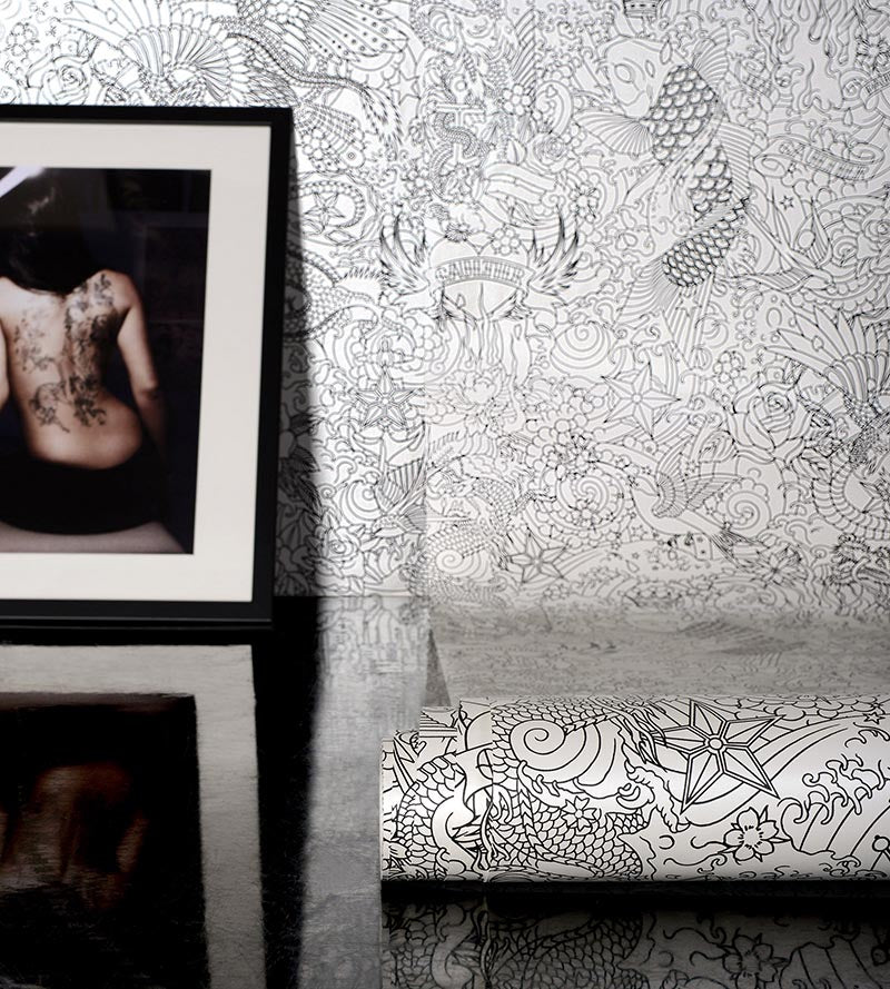 Jean Paul Gaultier Horimono Canard Wallpaper Sample WH033030005