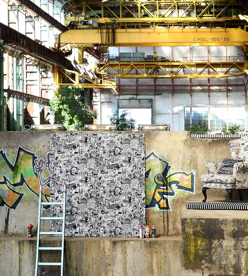 Jean Paul Gaultier Ernest Noir Wallpaper Sample WH033120001