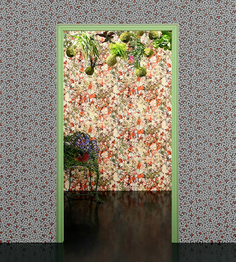 Jean Paul Gaultier Coquelicot Rouge Wallpaper Sample WH033310001