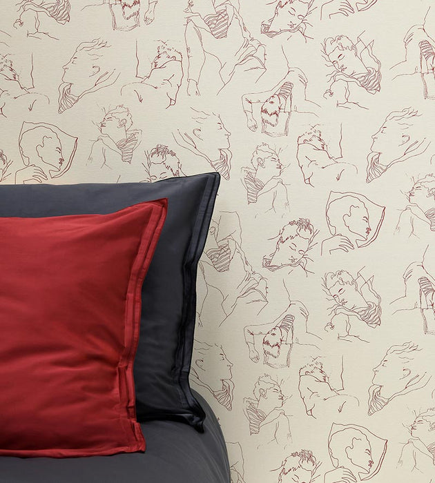 Lelievre Les Dormeurs Bordeaux Wallpaper Sample WH064690001