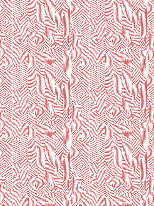Hinson Combed Stripe Wallcovering Coral Red Wallpaper Sample WHNWP88628D004