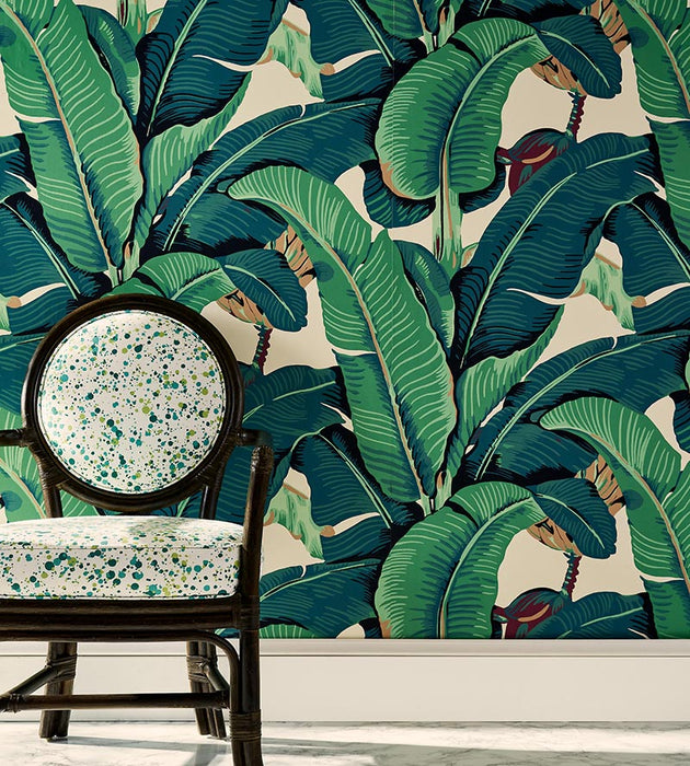 Hinson Hinson Palm - Wide Width Green Wallpaper WHN440000001
