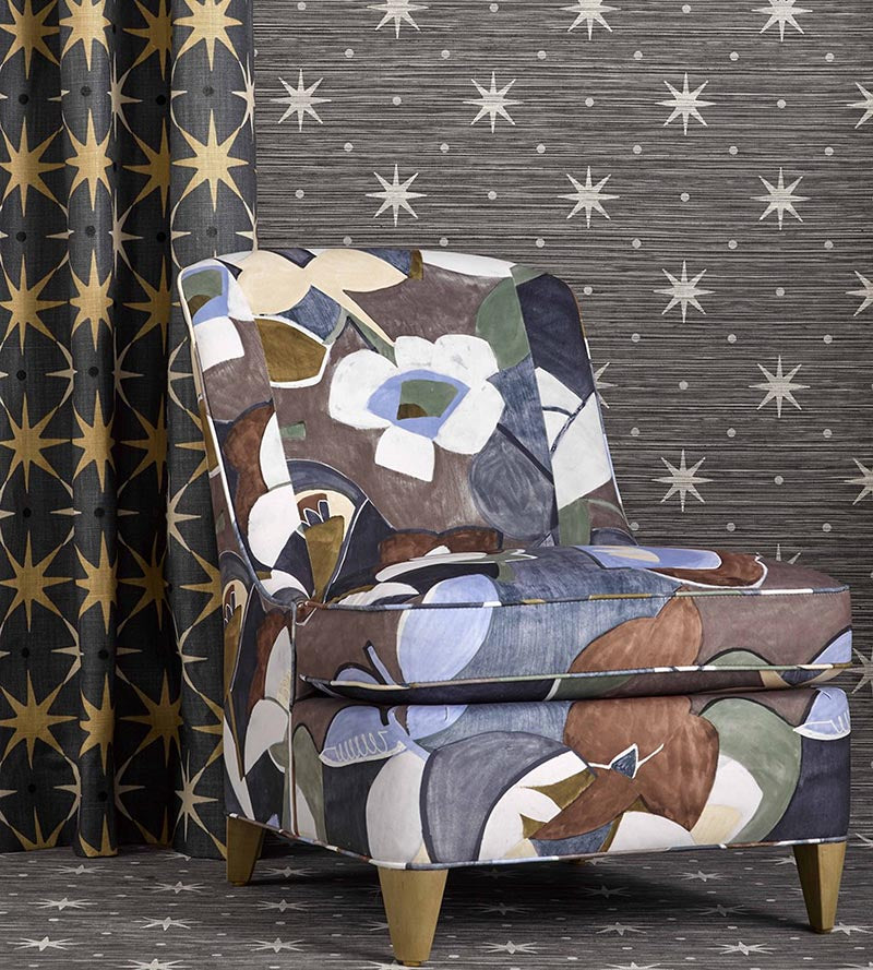 Hinson Big Trixie Black Wallpaper Sample WHN440020005