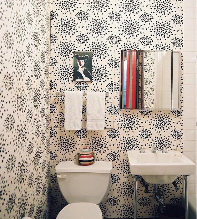 Hinson Fireworks Black On Off-White Wallpaper WHNP1020000E