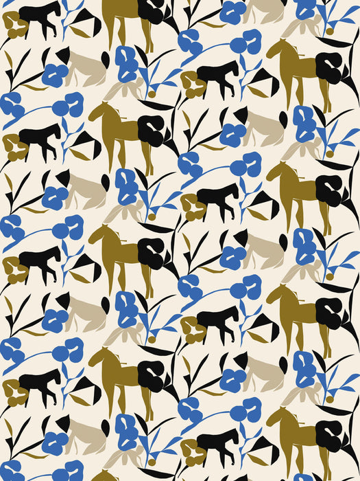 Scalamandre Laidun Cobalt Olive Wallpaper Sample WJ2259255925