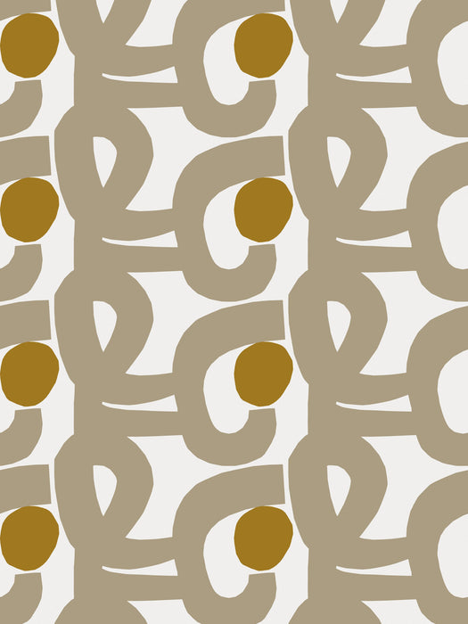 Scalamandre Seppel Mocha Mustard Wallpaper Sample WJ2259655965