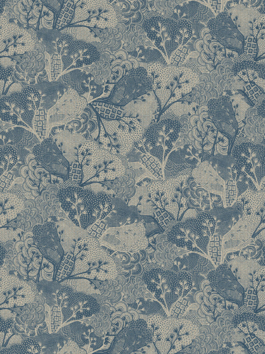 Scalamandre Yuzen Indigo Wallpaper Sample WJ250430000