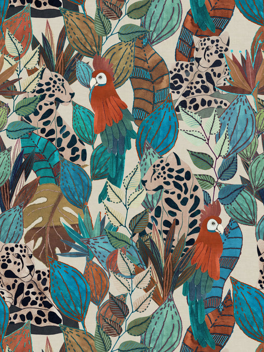 Scalamandre Giungla Sand & Sea Wallpaper Sample WJ266400000