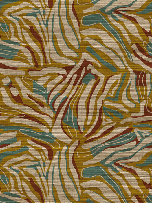 Scalamandre Hutu | Metallic Golden Sand Wallpaper Sample WJ262910001