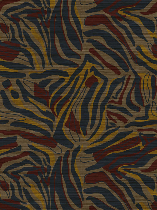 Scalamandre Hutu | Metallic Midnight Multi Wallpaper Sample WJ262910002
