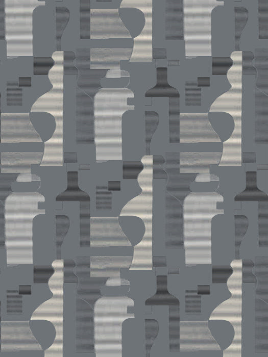 Scalamandre Forma | Metalized Slate Wallpaper Sample WJ270030003