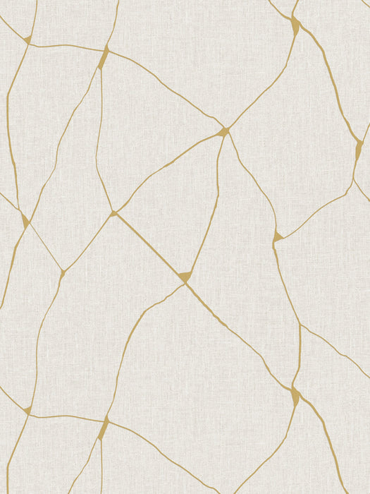 Scalamandre Unito Kintsugi Gold Wallpaper Sample WJ267100004