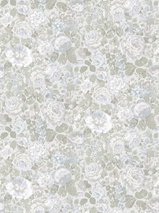 Scalamandre Grande Rose Soft Slate Wallpaper Sample WJ272200021