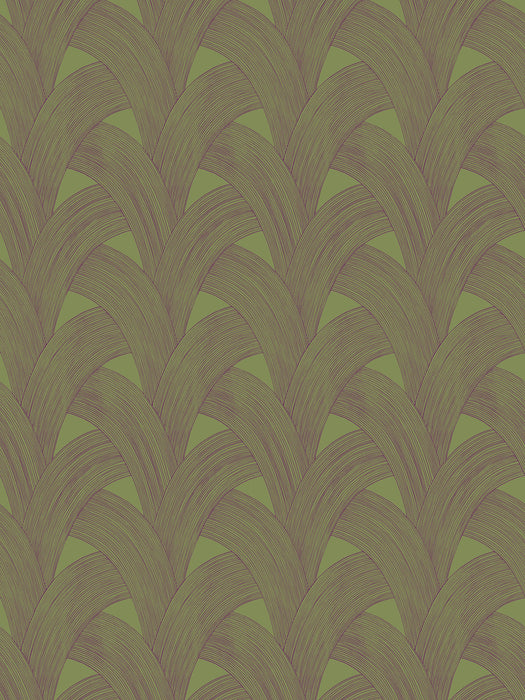 Scalamandre Fontaine | Metalized Violet Lime Wallpaper Sample WJ270240024