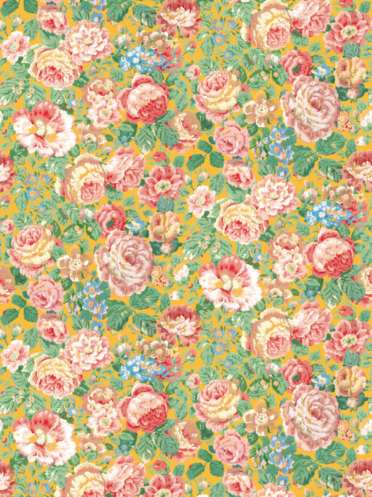 Scalamandre Grande Rose Golden Multi Wallpaper Sample WJ272200024