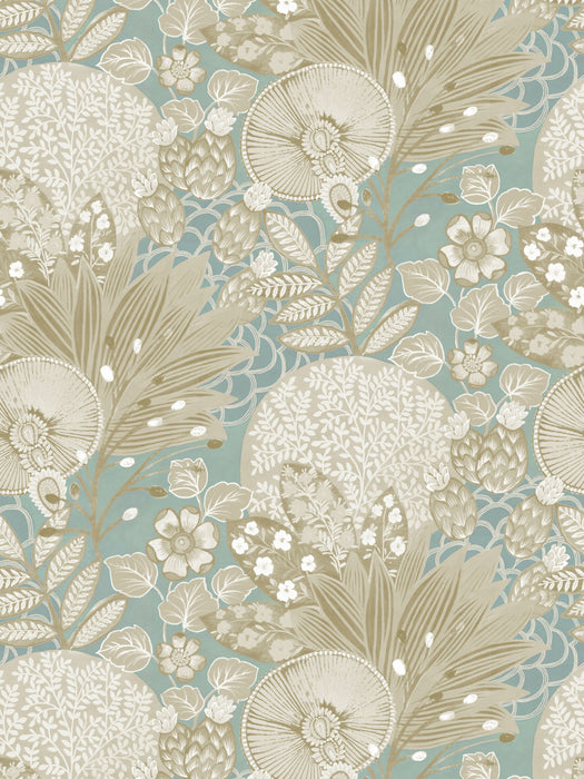 Scalamandre Lithops Bluestone Wallpaper Sample WJ272400043