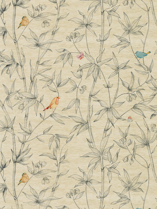 Scalamandre Bambou Raffia Ash Wallpaper Sample WJ272500050