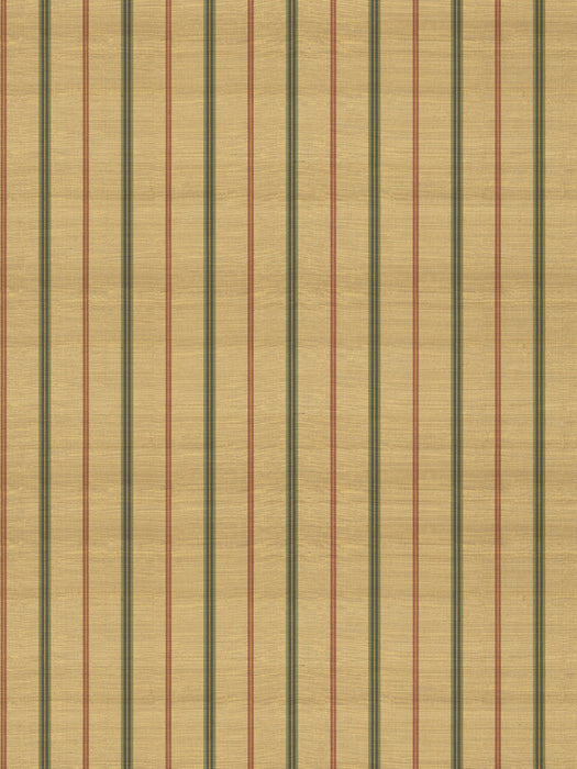 Scalamandre Rayure Silk Greens And Red On Gold Wallpaper Sample WJ272860086