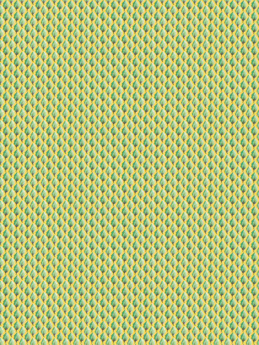 Scalamandre Laurier Gold & Green Wallpaper Sample WJ272900096
