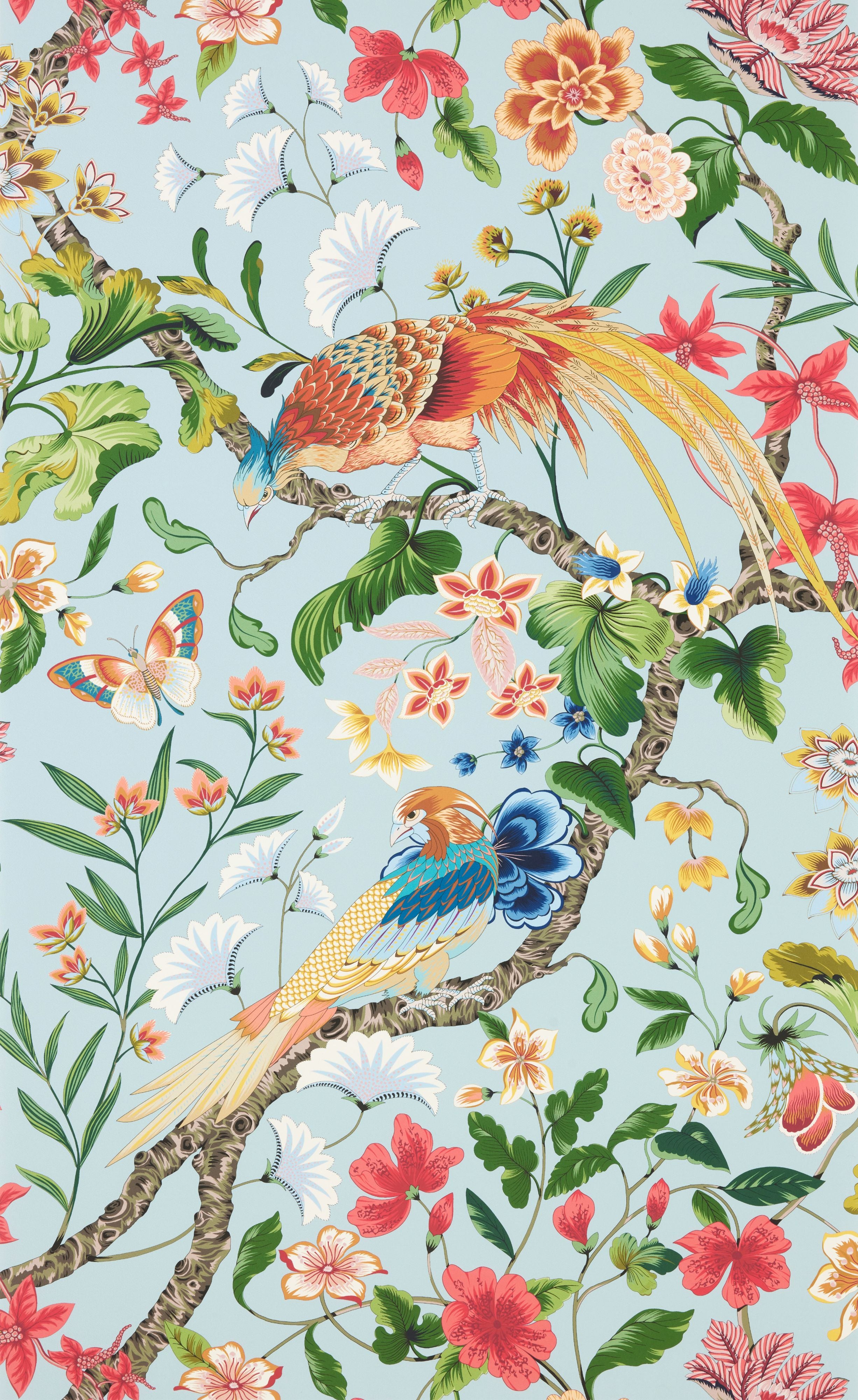 Old World Weavers Botany Bay  Sky Multi Wallpaper Sample WJR6822D0001