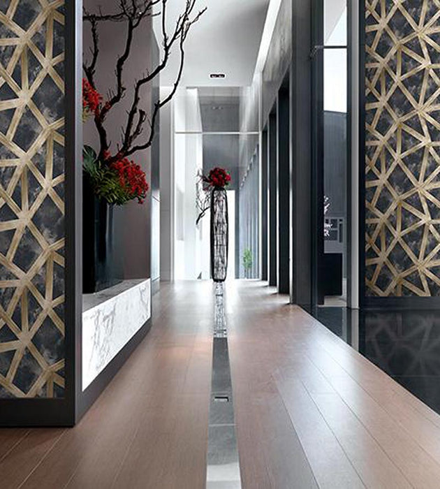 Scalamandre Interstellar Graphite Wallpaper Sample WMA0914ST10