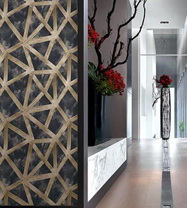 Scalamandre Interstellar Noir Wallpaper Sample WMA0914ST00