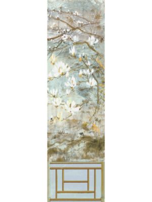 Nicolette Mayer Crested Crane Mural | Panel 6 Wheat Blue Wallpaper Sample WNMCRESP60001