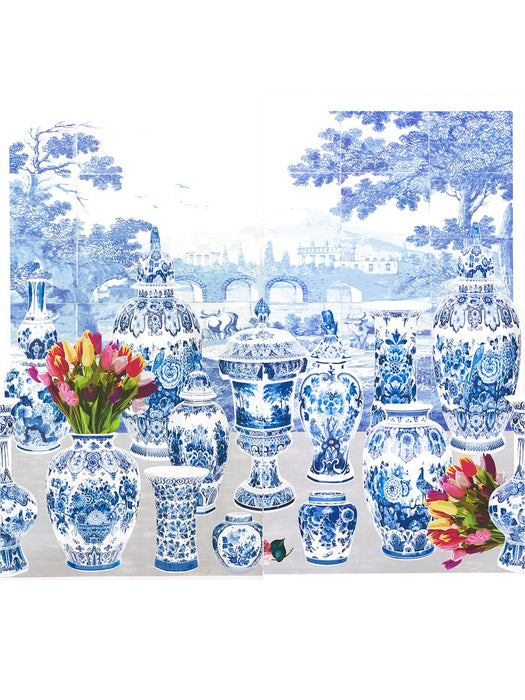 Nicolette Mayer Garniture Scenic - Tulips Neutral - Right Panel Wallpaper Sample WNMGSTR0001