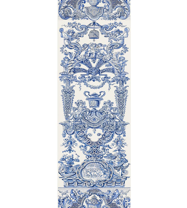 Nicolette Mayer Hampton Court - Panel Blue Wallpaper Sample WNMHAMP0001