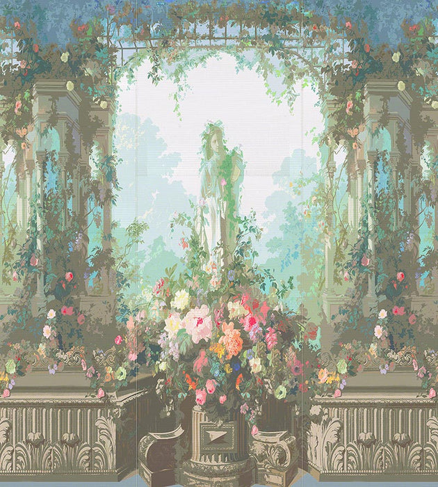 Nicolette Mayer Jardin Defosse Dyptich Chantilly - Statue Panel Wallpaper WNMJARS0001