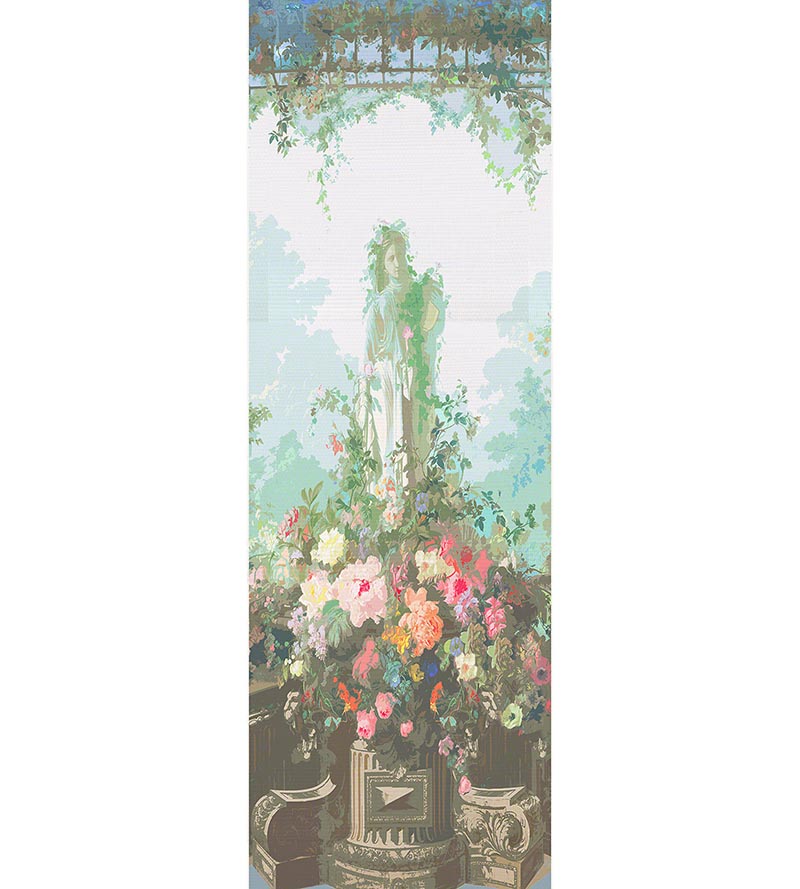 Nicolette Mayer Jardin Defosse Dyptich Chantilly - Statue Panel Wallpaper WNMJARS0001