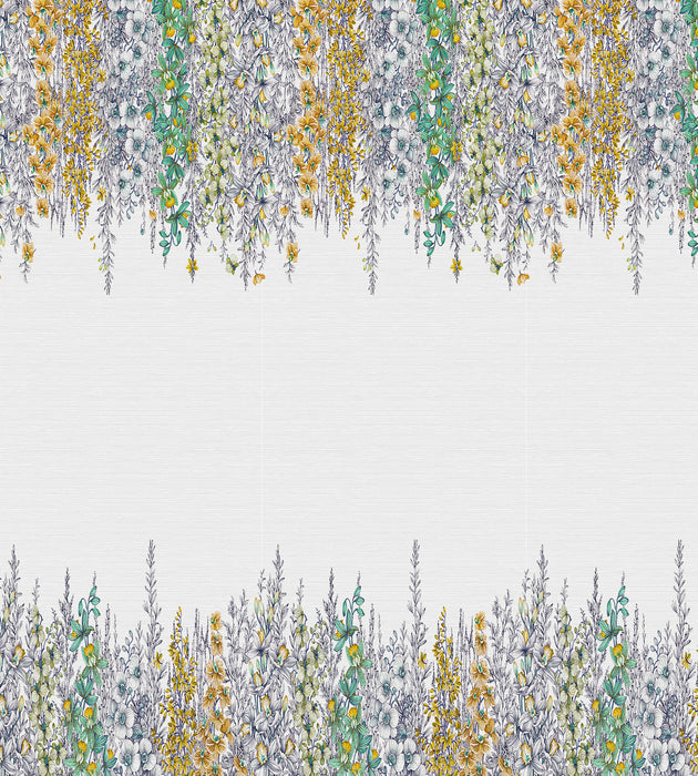 Nicolette Mayer Orchid Garden - Panel Gold Robin''s Egg Wallcovering Sample WNMORCH0001